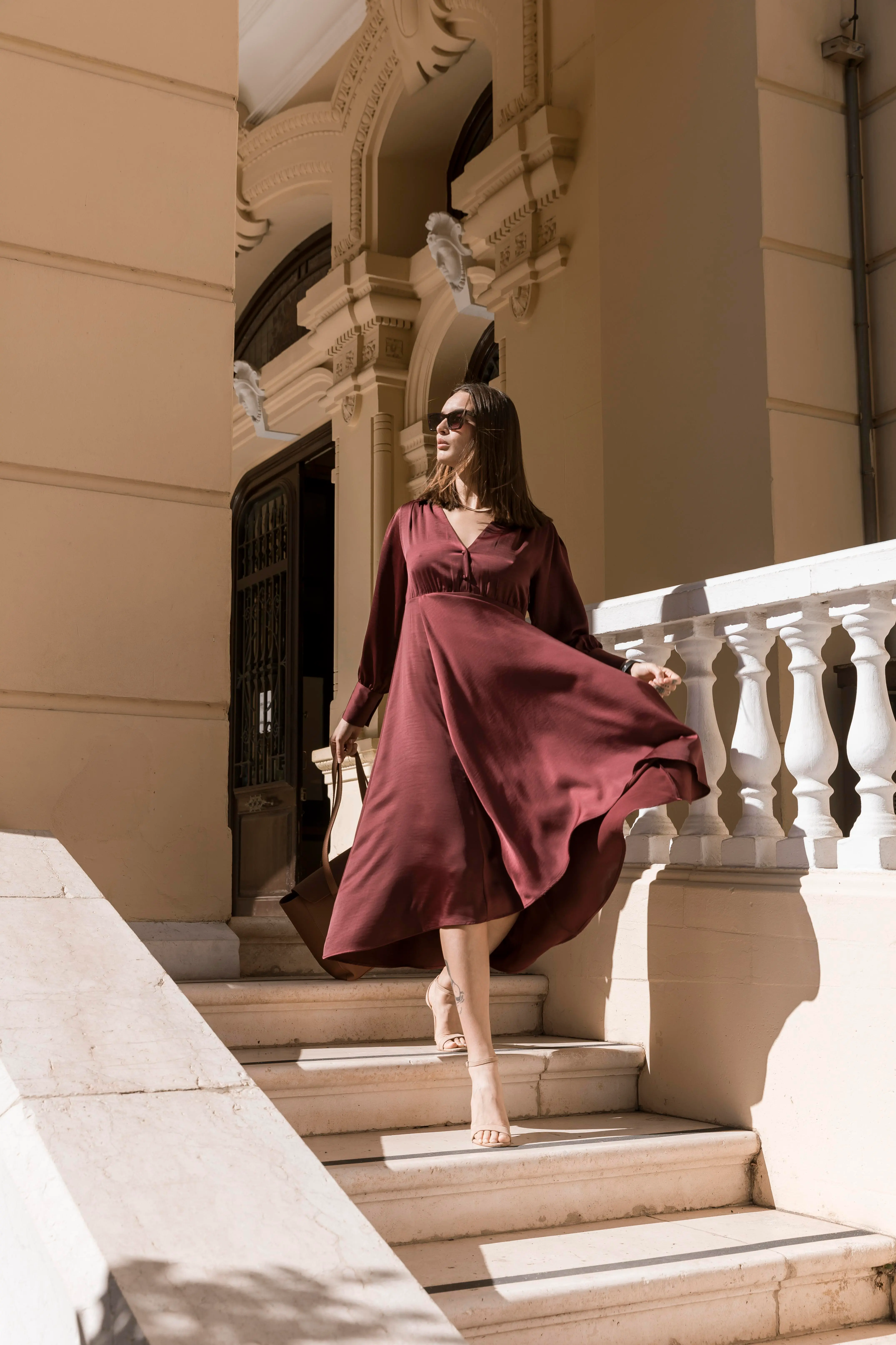 Silk Wrap Midi Dress